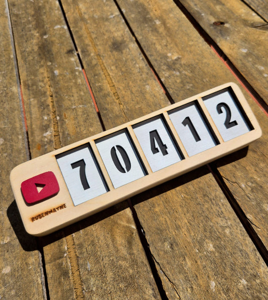 Contador de Seguidores para Redes Sociales Personalizado en Madera