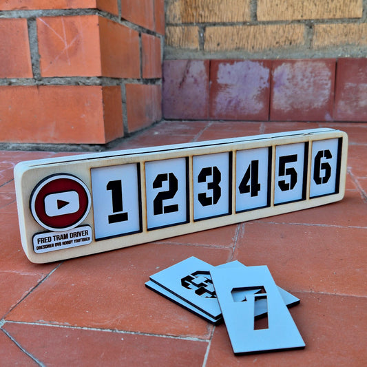 Contador de Seguidores para Redes Sociales Personalizado en Madera (6 Dígitos)